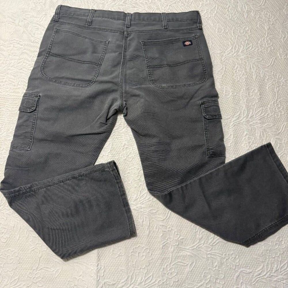 Dickies Relaxed Fit Straight Leg Cargo Work Pants Charcoal Grey Size 36x30